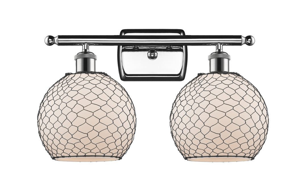 Innovations Ballston 516-2W-PC-G121-8CBK Bath Vanity Light 16 in. wide - Polished Chrome