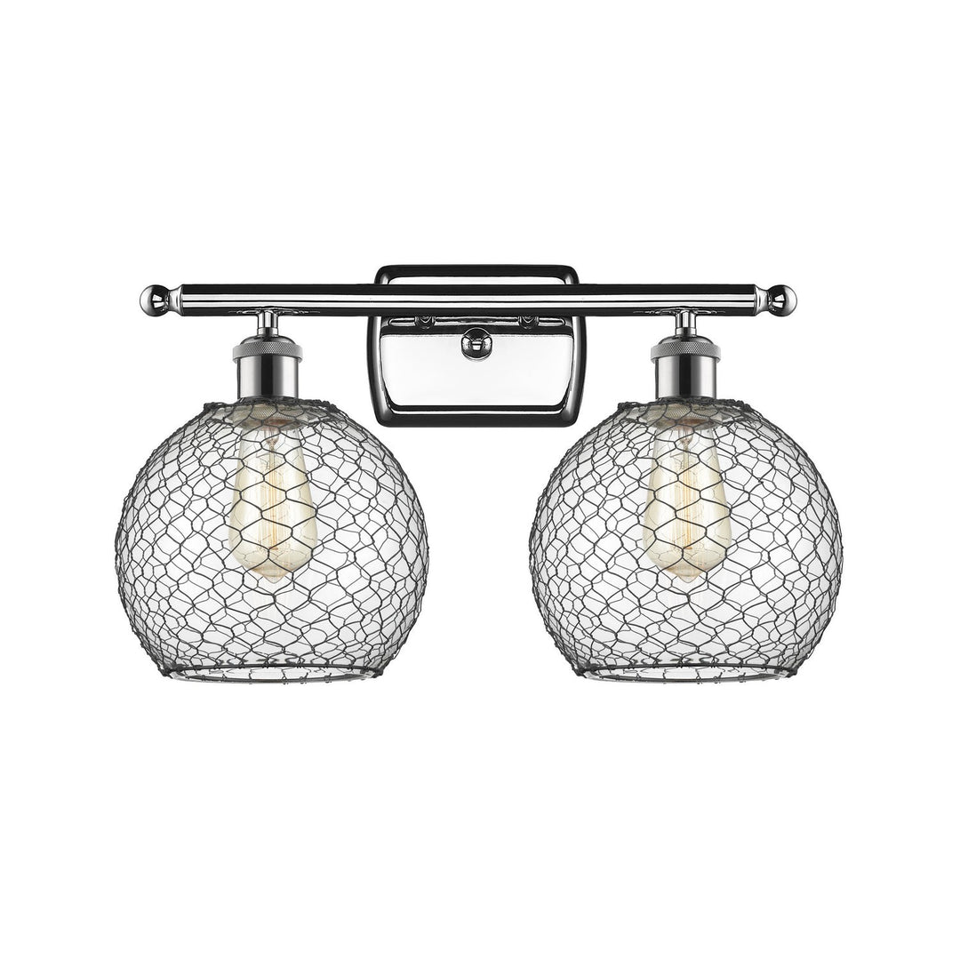 Innovations Ballston 516-2W-PC-G122-8CBK Bath Vanity Light 16 in. wide - Polished Chrome