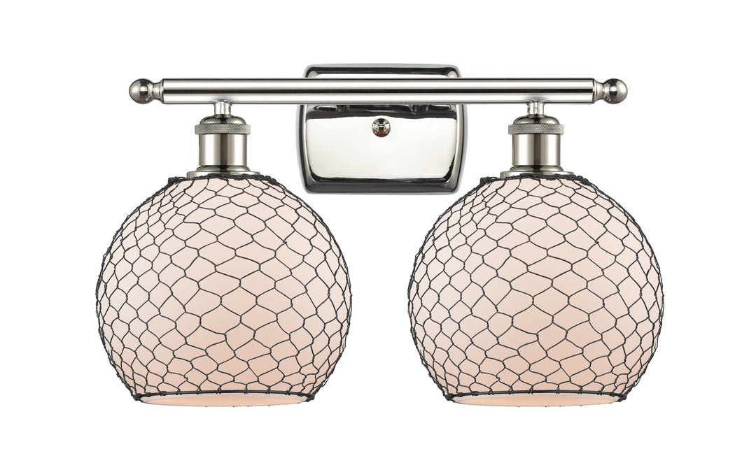 Innovations Ballston 516-2W-PN-G121-8CBK Bath Vanity Light 16 in. wide - Polished Nickel