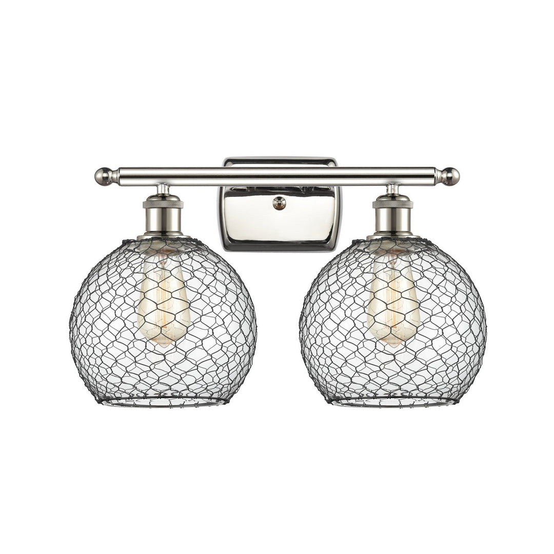 Innovations Ballston 516-2W-PN-G122-8CBK Bath Vanity Light 16 in. wide - Polished Nickel