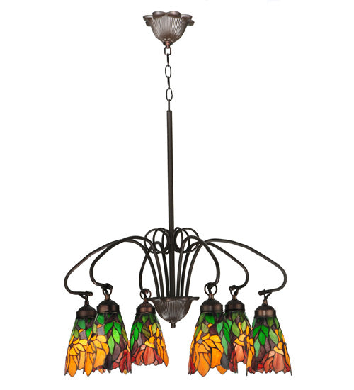 Meyda Tiffany Iris 104887 Chandelier Light - Mahogany Bronze