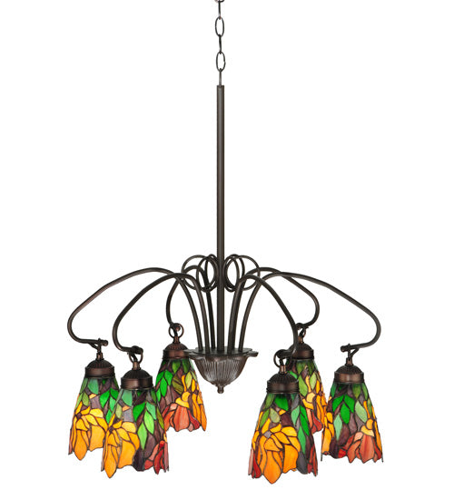 Meyda Tiffany Iris 104887 Chandelier Light - Mahogany Bronze