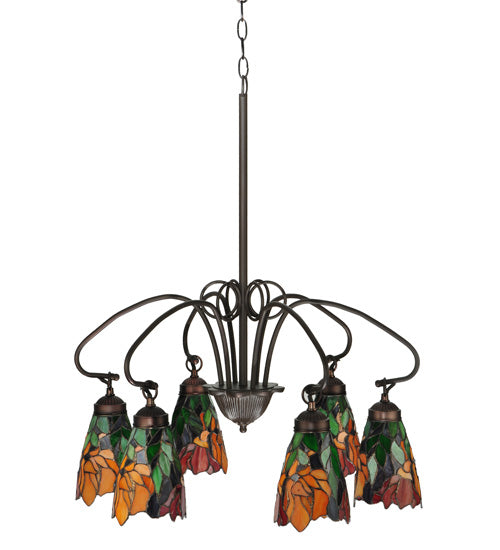 Meyda Tiffany Iris 104887 Chandelier Light - Mahogany Bronze