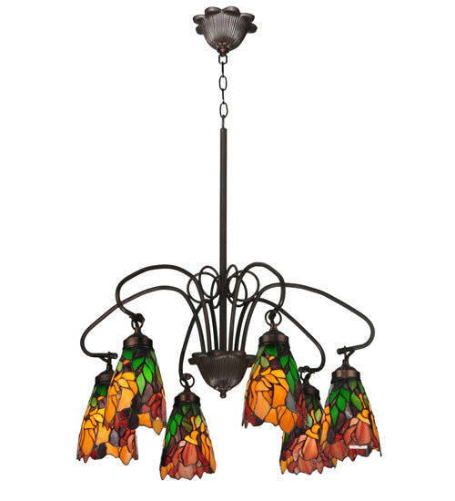 Meyda Tiffany Iris 104887 Chandelier Light - Mahogany Bronze
