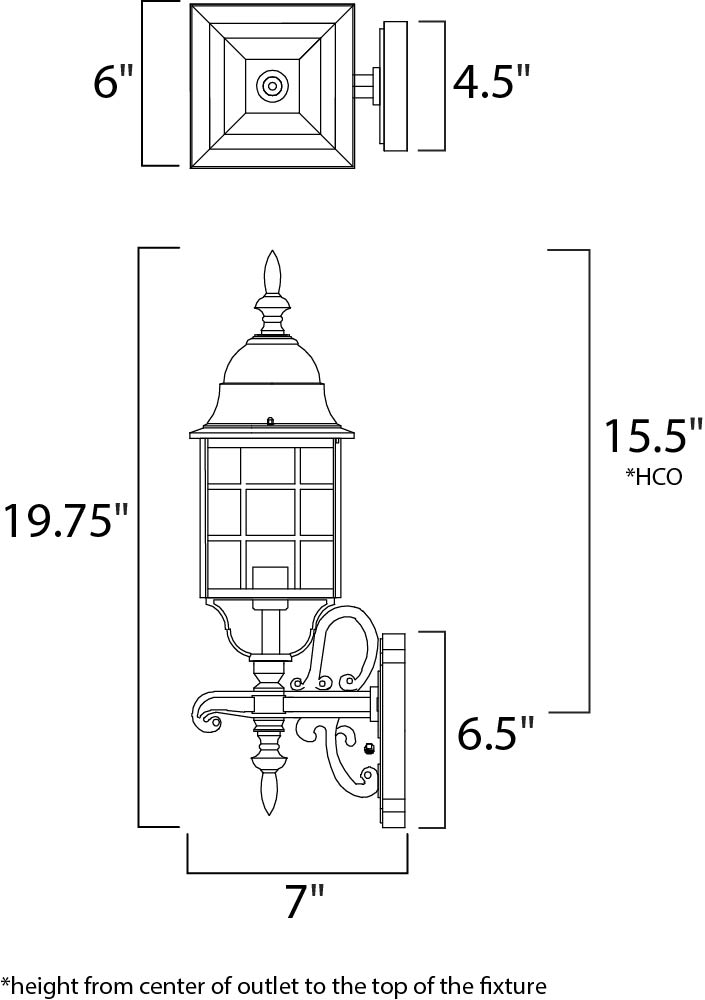 Maxim Lighting 1050BK  North Church Outdoor Black