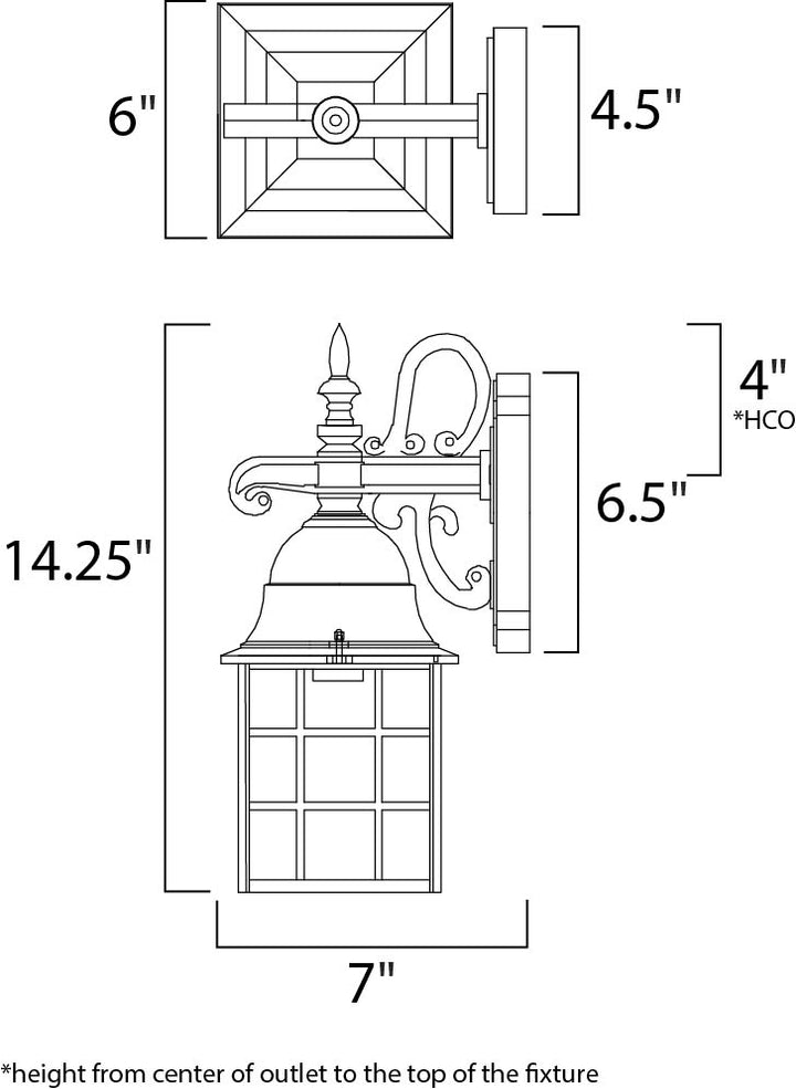 Maxim Lighting 1051BK  North Church Outdoor Black