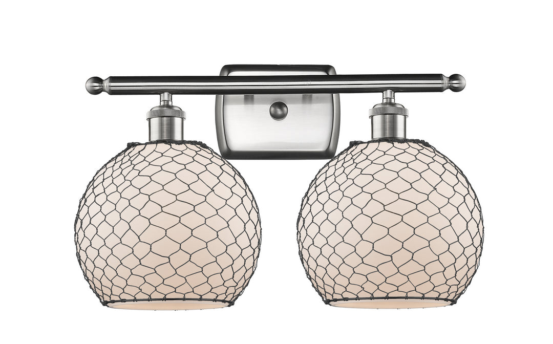 Innovations Ballston 516-2W-SN-G121-8CBK Bath Vanity Light 16 in. wide - Brushed Satin Nickel