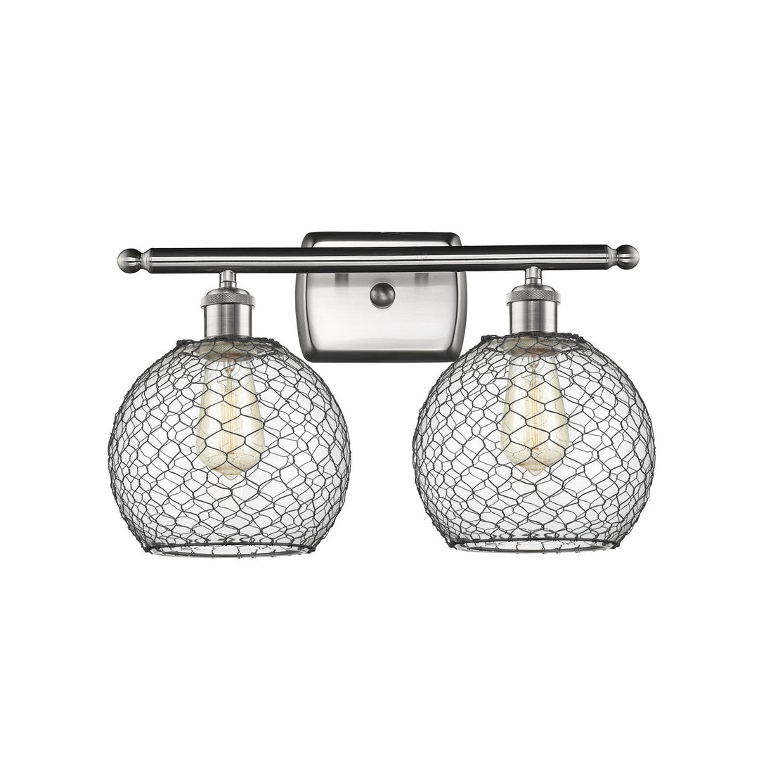 Innovations Ballston 516-2W-SN-G122-8CBK Bath Vanity Light 16 in. wide - Brushed Satin Nickel