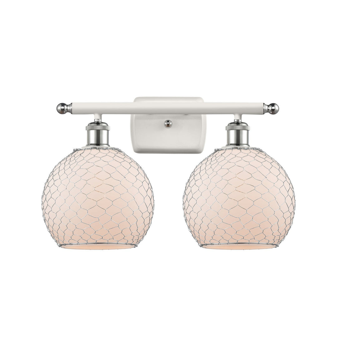 Innovations Ballston 516-2W-WPC-G121-8CSN Bath Vanity Light 16 in. wide - White and Polished Chrome