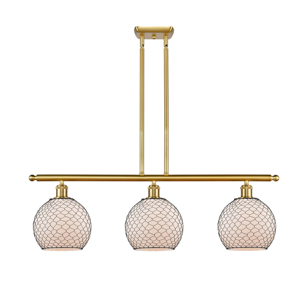 Innovations Ballston 516-3I-SG-G121-8CBK Pendant Light - Satin Gold