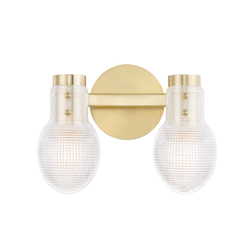 Mitzi Jenna H417302-AGB Bath Vanity Light 11 in. wide - Brass - Antique