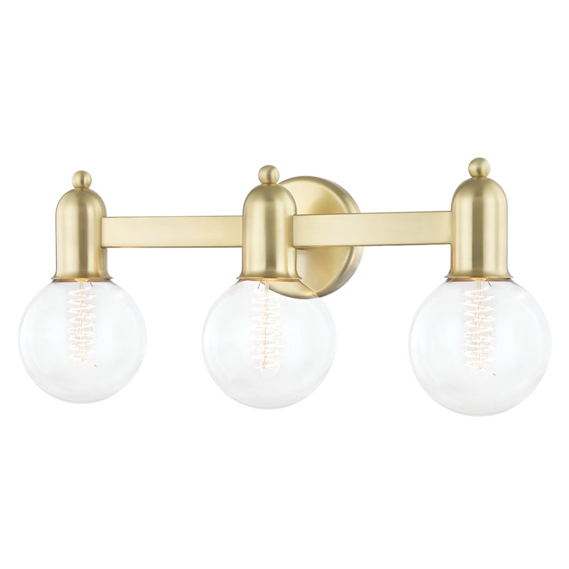 Mitzi Bryce H419303-AGB Bath Vanity Light 21 in. wide - Aged Brass