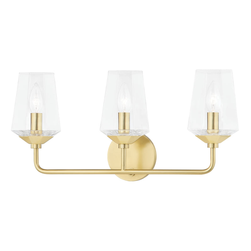 Mitzi Kayla H420303-AGB Bath Vanity Light 22 in. wide - Aged Brass