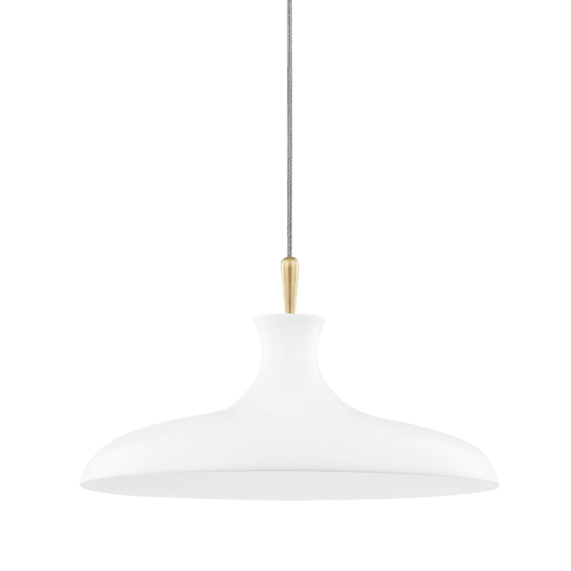 Mitzi Cassidy H421701L-AGB/WH Pendant Light - Aged Brass/Soft Off White