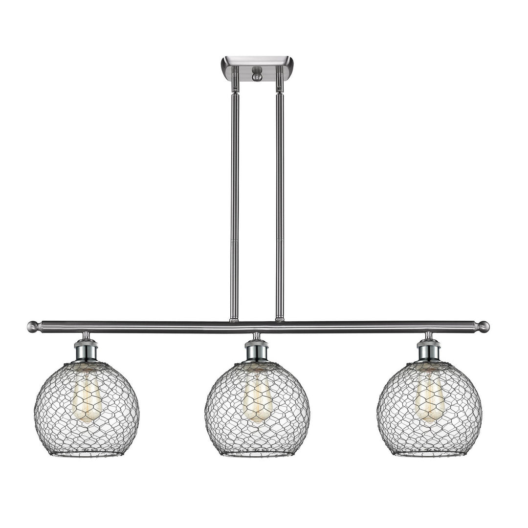 Innovations Ballston 516-3I-SN-G122-8CBK Pendant Light - Brushed Satin Nickel