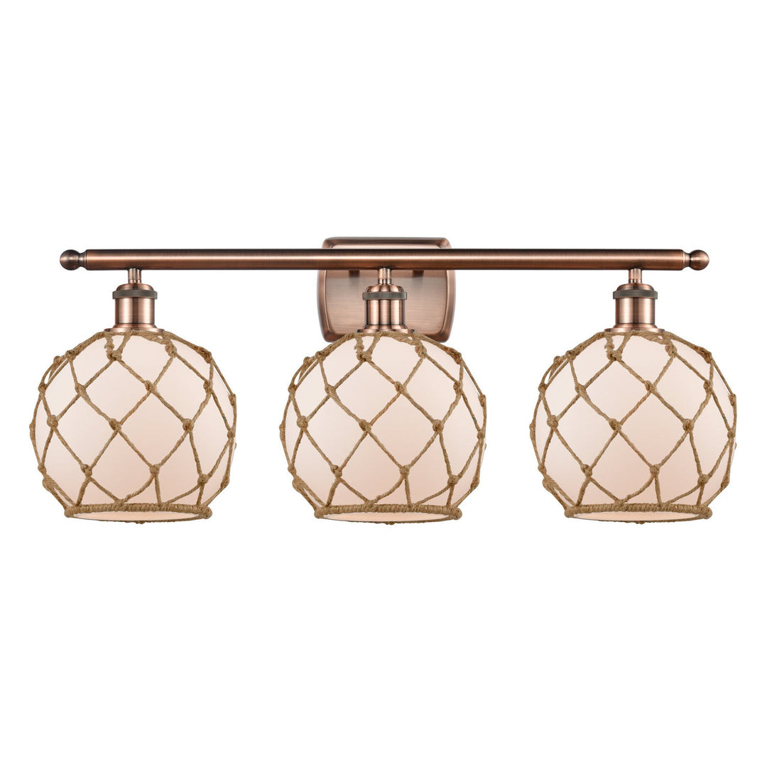 Innovations Ballston 516-3W-AC-G121-8RB Bath Vanity Light 26 in. wide - Antique Copper