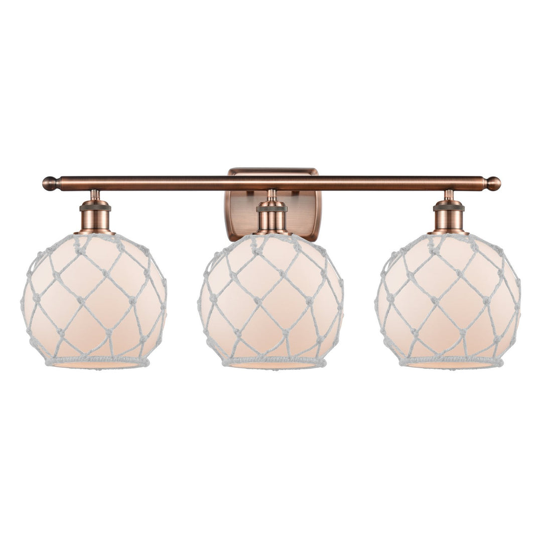 Innovations Ballston 516-3W-AC-G121-8RW Bath Vanity Light 26 in. wide - Antique Copper