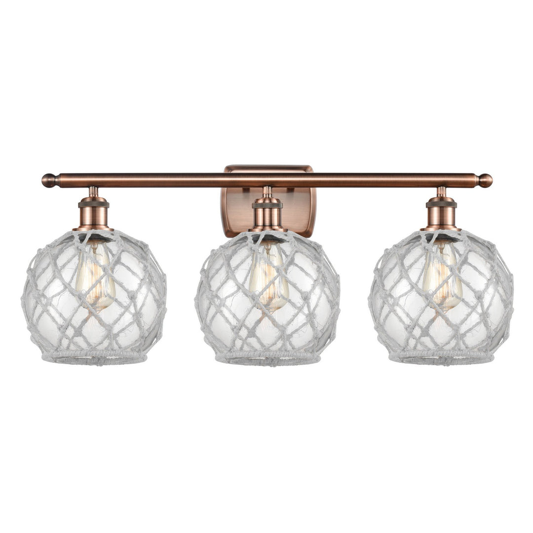 Innovations Ballston 516-3W-AC-G122-8RW Bath Vanity Light 26 in. wide - Antique Copper