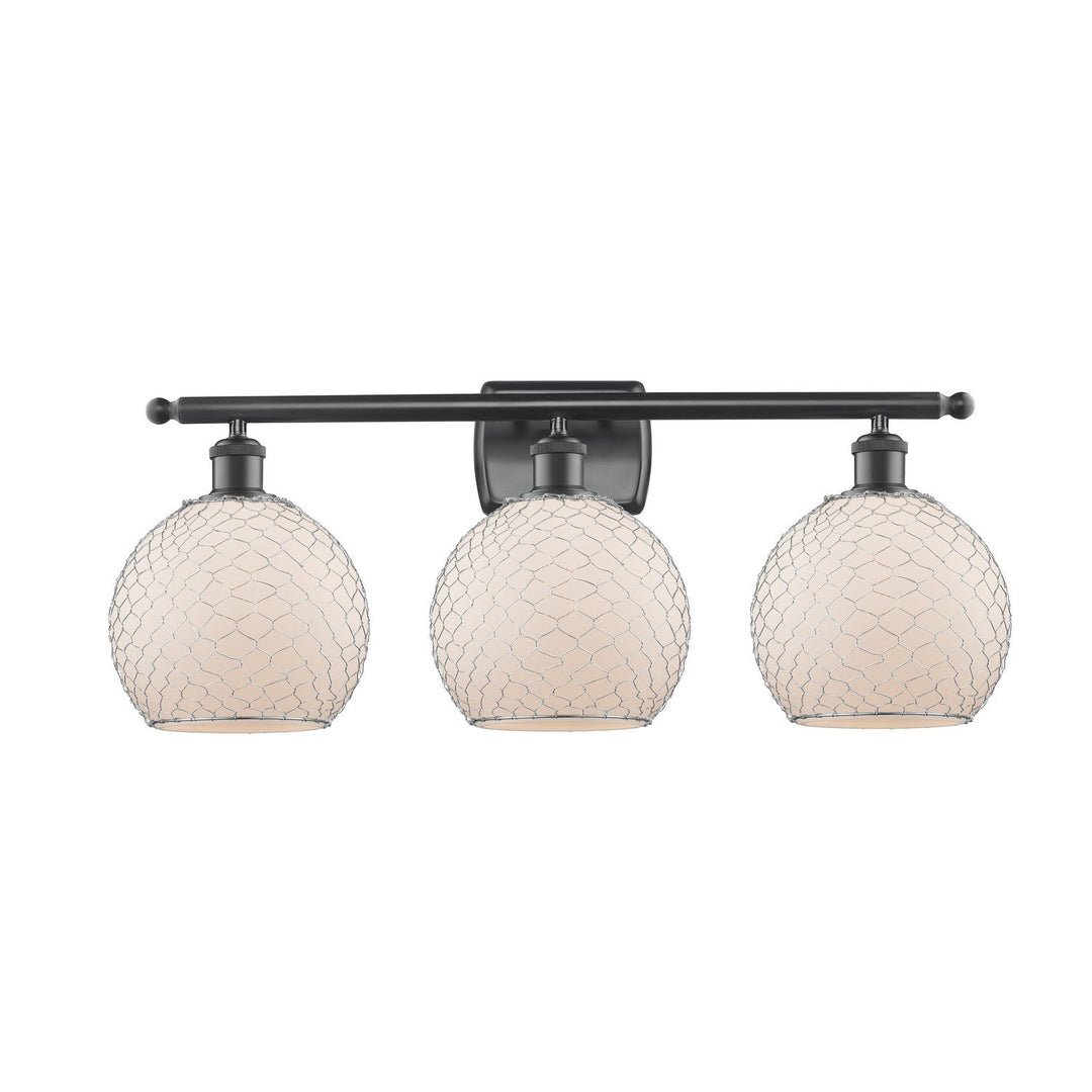 Innovations Ballston 516-3W-BK-G121-8CSN Bath Vanity Light 26 in. wide - Matte Black