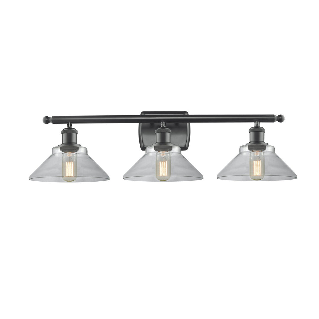 Innovations Ballston 516-3W-BK-G132 Bath Vanity Light 26 in. wide - Matte Black