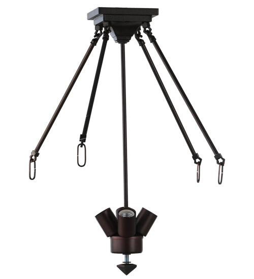 Meyda Tiffany Lighting 105623 Mahogany Bronze Four Light Semi-Flushmount Hardware Utility Light Bronze / Dark