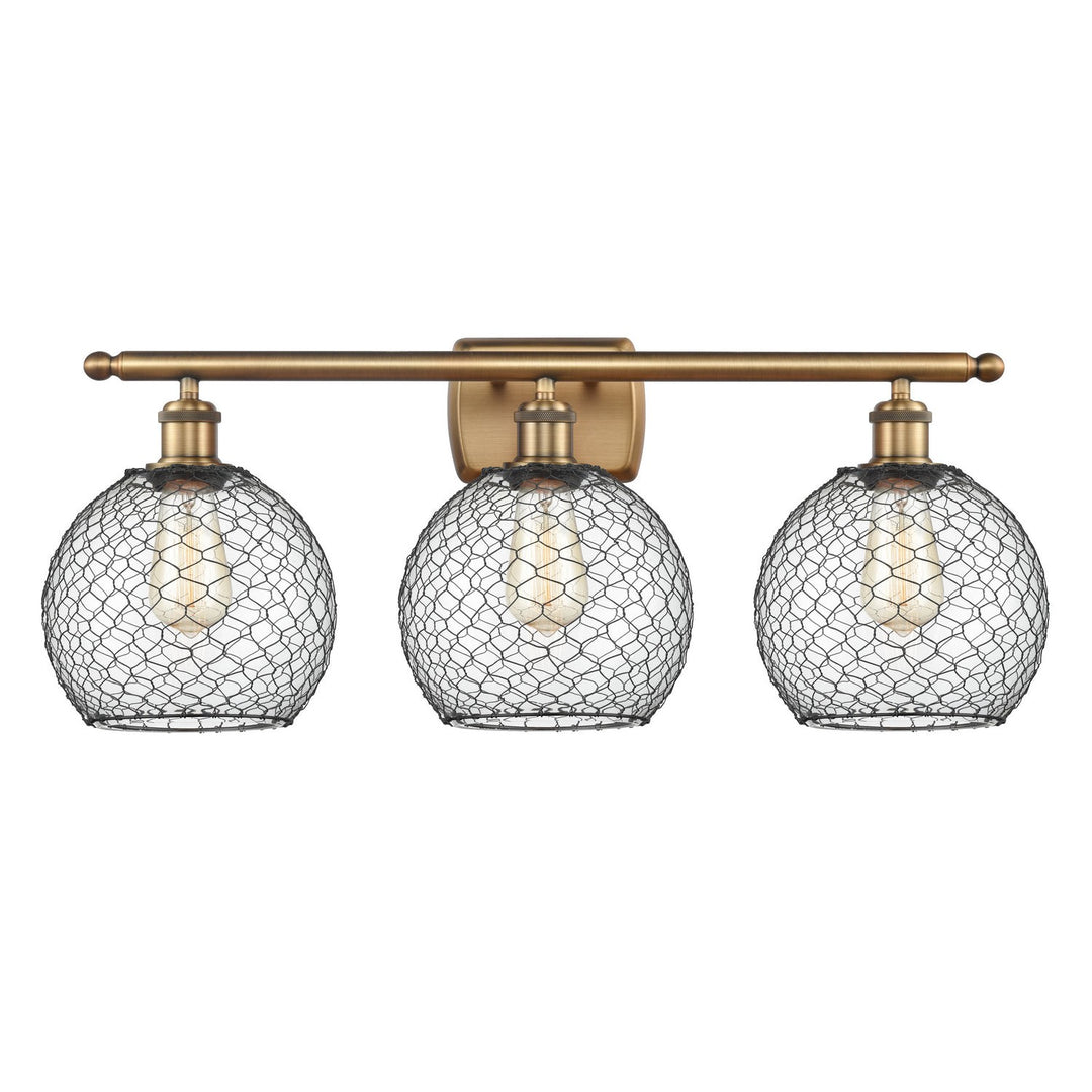 Innovations Ballston 516-3W-BB-G122-8CBK Bath Vanity Light 26 in. wide - Brushed Brass
