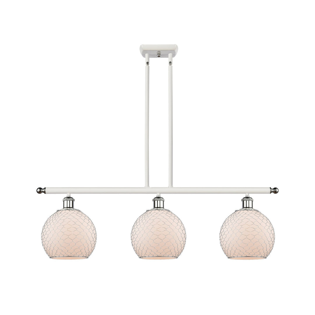 Innovations Ballston 516-3I-WPC-G121-8CSN Pendant Light - White and Polished Chrome