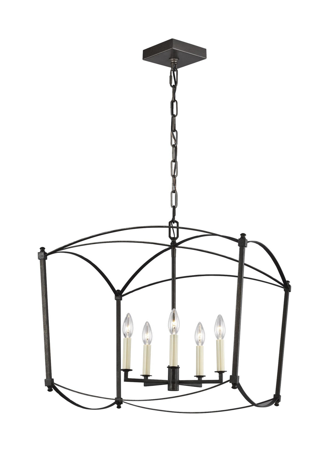 Visual Comfort Studio Thayer F3325/5SMS Pendant Light - Smith Steel