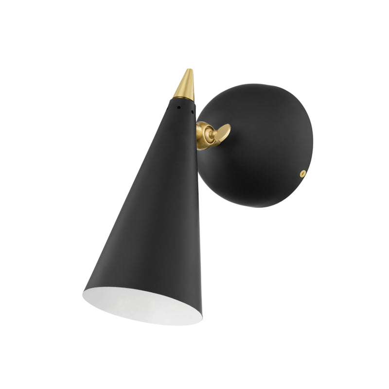 Mitzi Moxie H441101-AGB/BK Wall Sconce Light - Aged Brass/Black