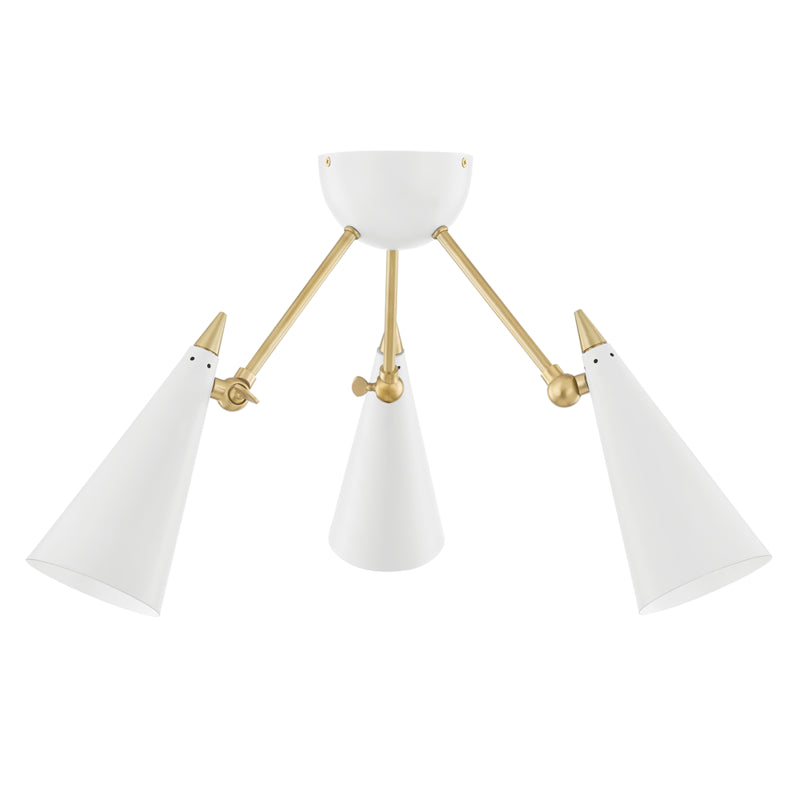 Mitzi Moxie H441603-AGB/WH Ceiling Light - Aged Brass/Soft Off White