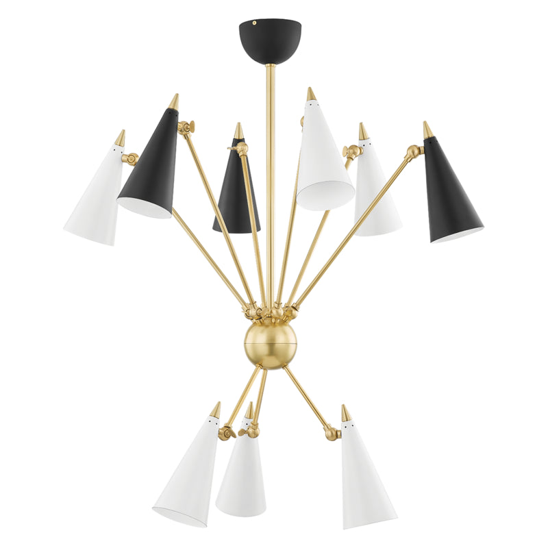 Mitzi Moxie H441809-AGB/BKWH Chandelier Light - Aged Brass/Black/White Combo