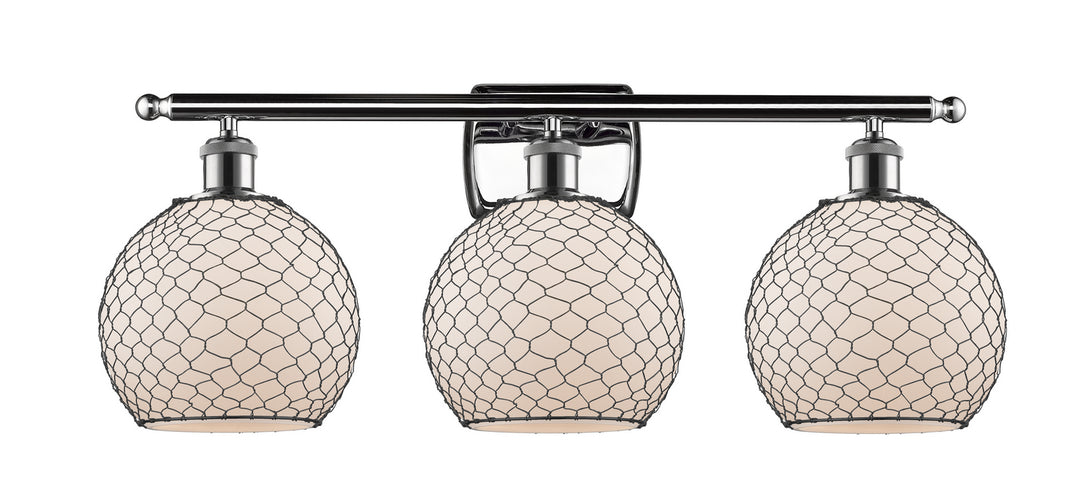 Innovations Ballston 516-3W-PC-G121-8CBK Bath Vanity Light 26 in. wide - Polished Chrome