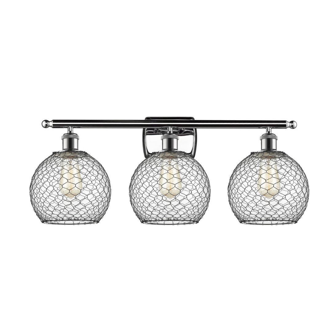 Innovations Ballston 516-3W-PC-G122-8CBK Bath Vanity Light 26 in. wide - Polished Chrome