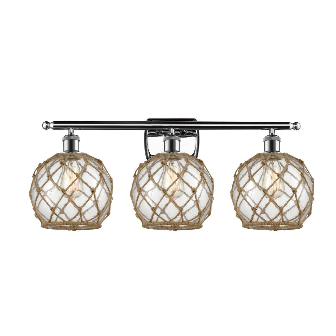 Innovations Ballston 516-3W-PC-G122-8RB Bath Vanity Light 26 in. wide - Polished Chrome