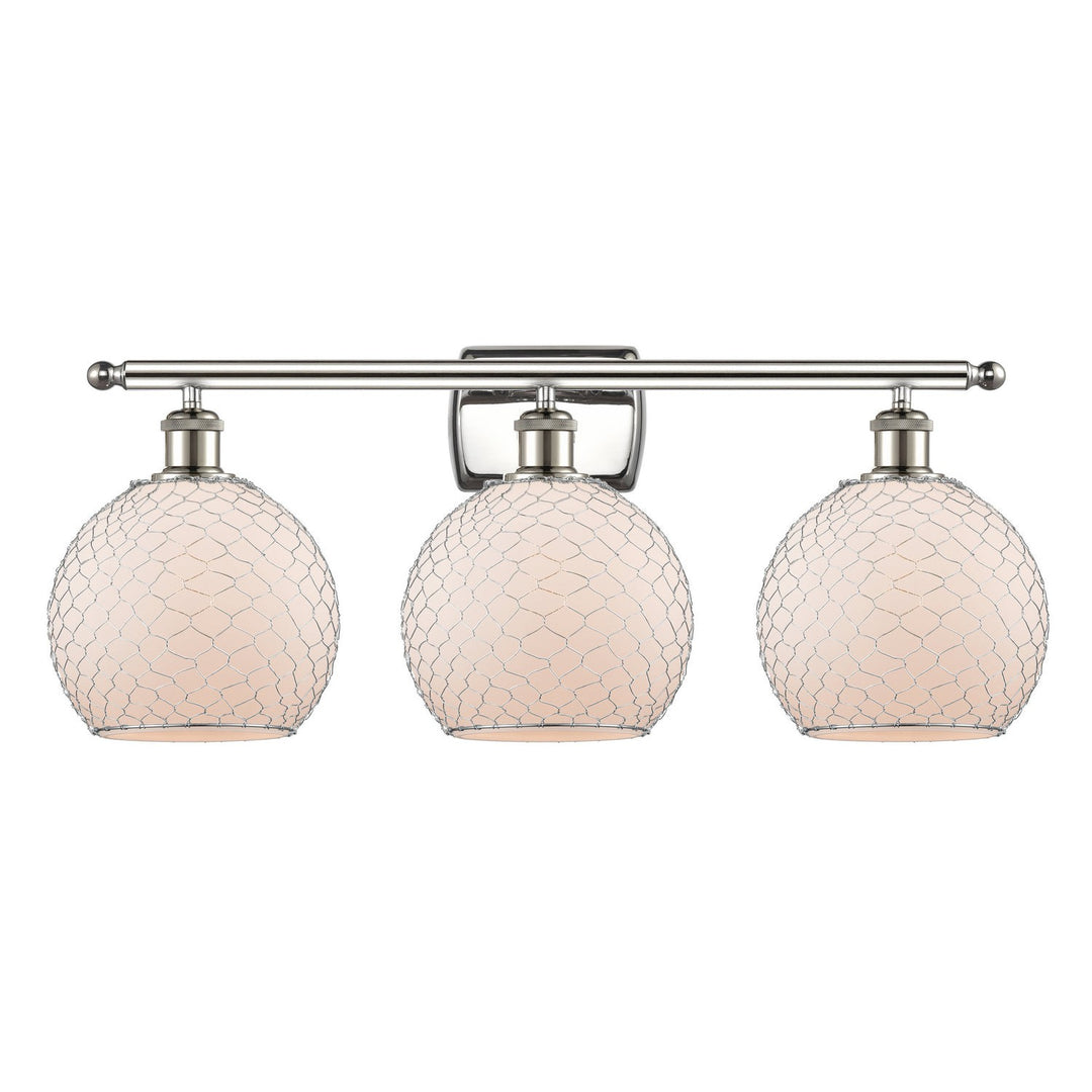 Innovations Ballston 516-3W-PN-G121-8CSN Bath Vanity Light 26 in. wide - Polished Nickel