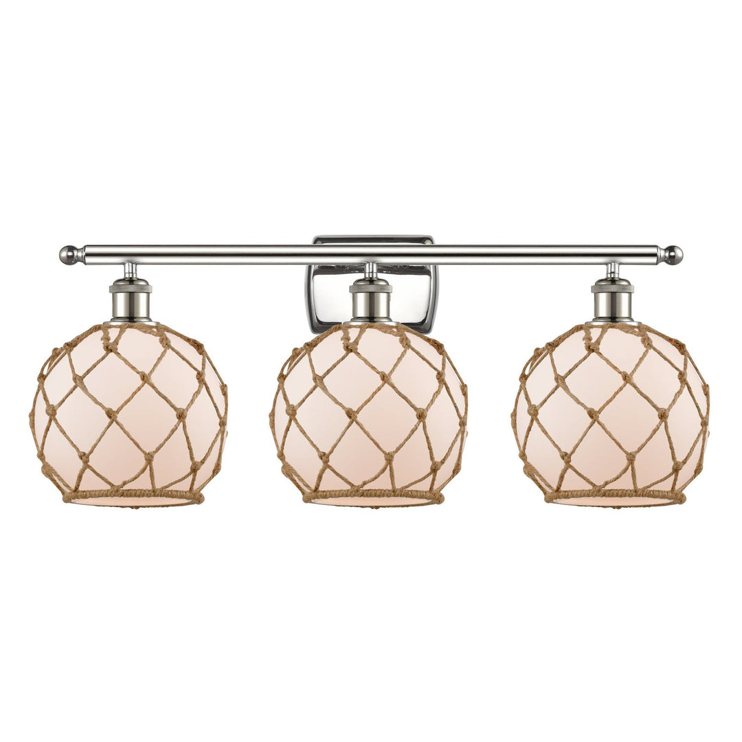 Innovations Ballston 516-3W-PN-G121-8RB Bath Vanity Light 26 in. wide - Polished Nickel