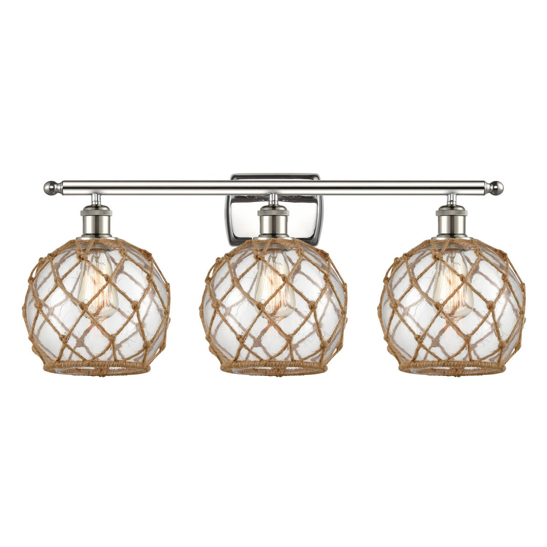 Innovations Ballston 516-3W-PN-G122-8RB Bath Vanity Light 26 in. wide - Polished Nickel