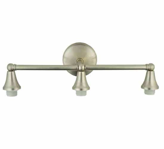 Meyda Tiffany Lighting 105668 Cone Cap Three Light Wall Sconce Hardware Utility Light Pewter, Nickel, Silver