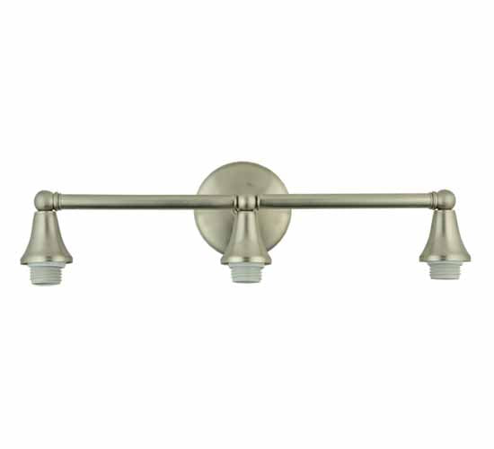 Meyda Tiffany Lighting 105668 Cone Cap Three Light Wall Sconce Hardware Utility Light Pewter, Nickel, Silver