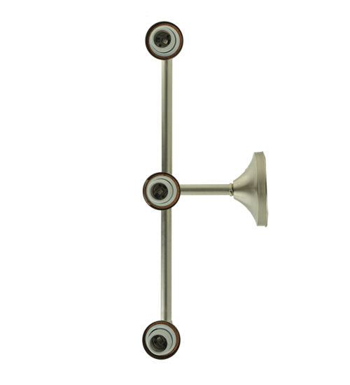 Meyda Tiffany Lighting 105668 Cone Cap Three Light Wall Sconce Hardware Utility Light Pewter, Nickel, Silver