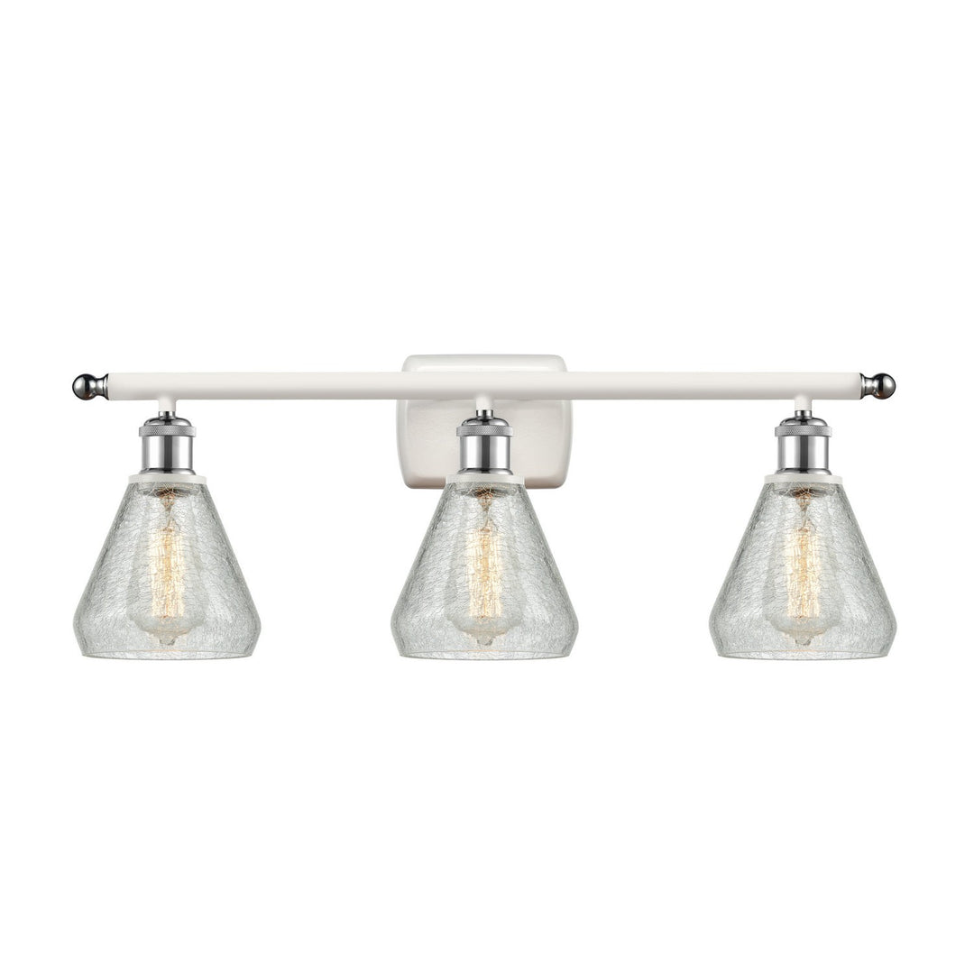 Innovations Ballston 516-3W-WPC-G275 Bath Vanity Light 26 in. wide - White and Polished Chrome