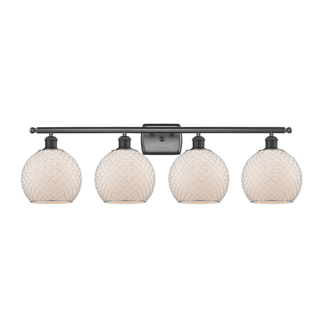 Innovations Ballston 516-4W-BK-G121-8CSN Bath Vanity Light 36 in. wide - Matte Black