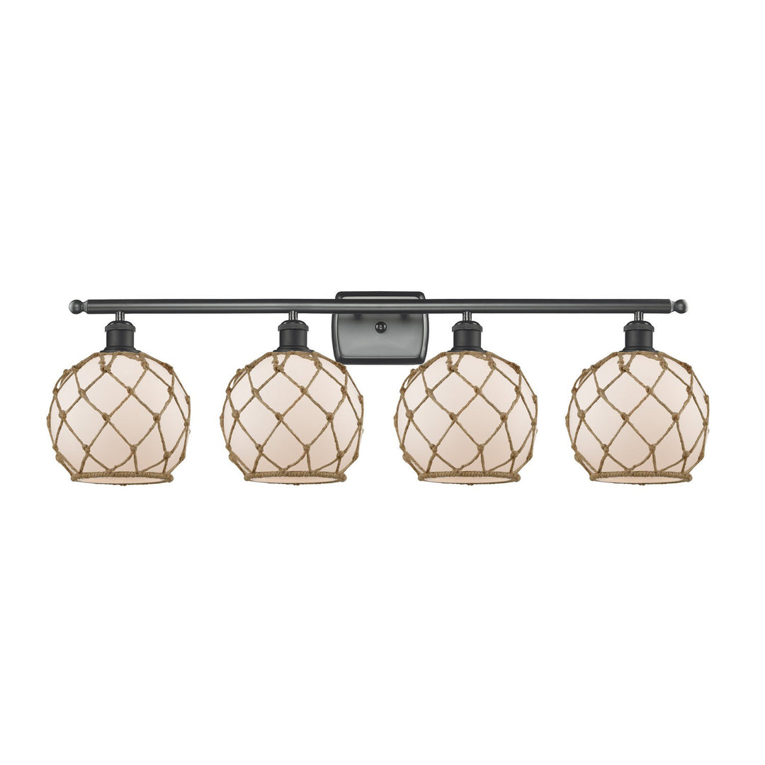 Innovations Ballston 516-4W-BK-G121-8RB Bath Vanity Light 36 in. wide - Matte Black