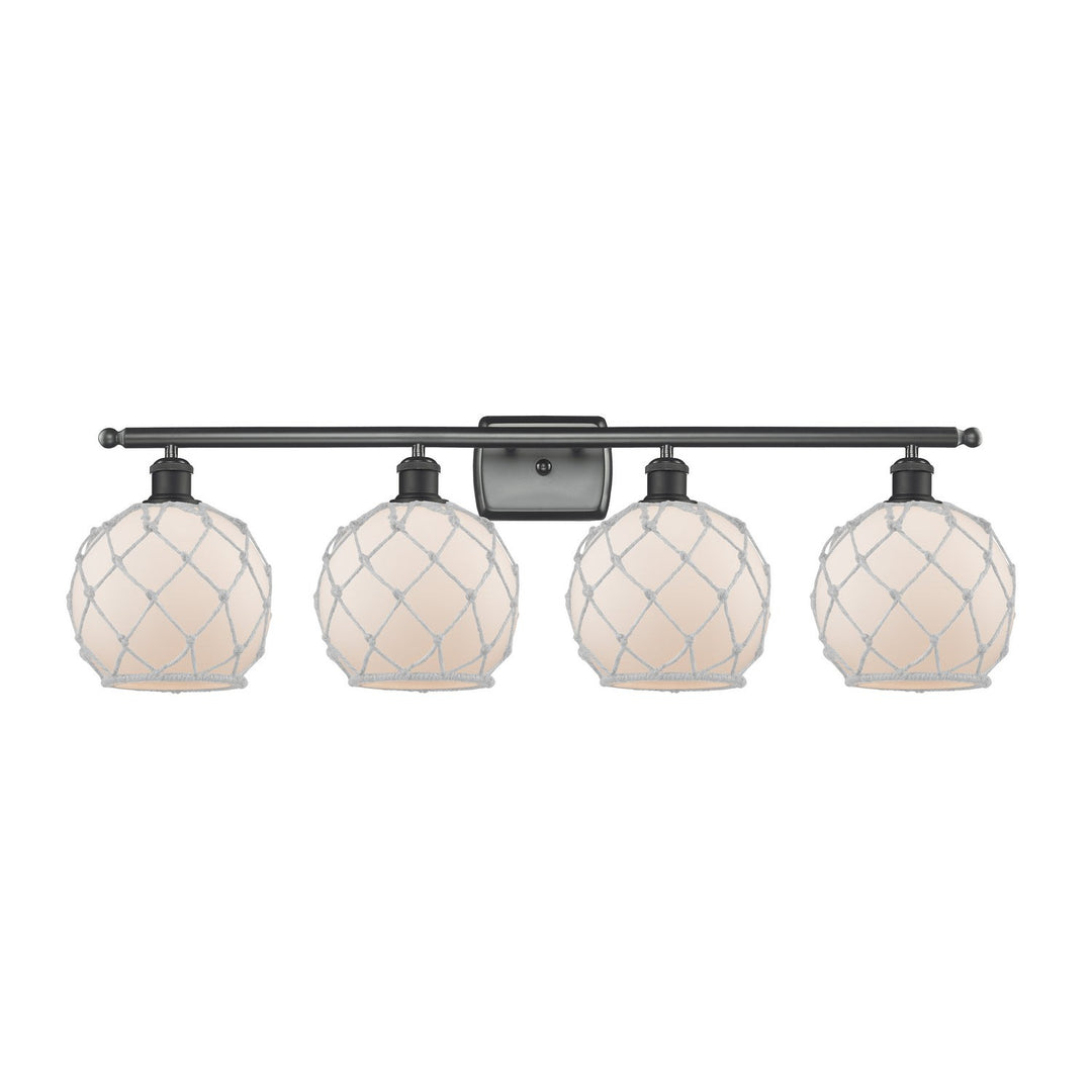 Innovations Ballston 516-4W-BK-G121-8RW Bath Vanity Light 36 in. wide - Matte Black
