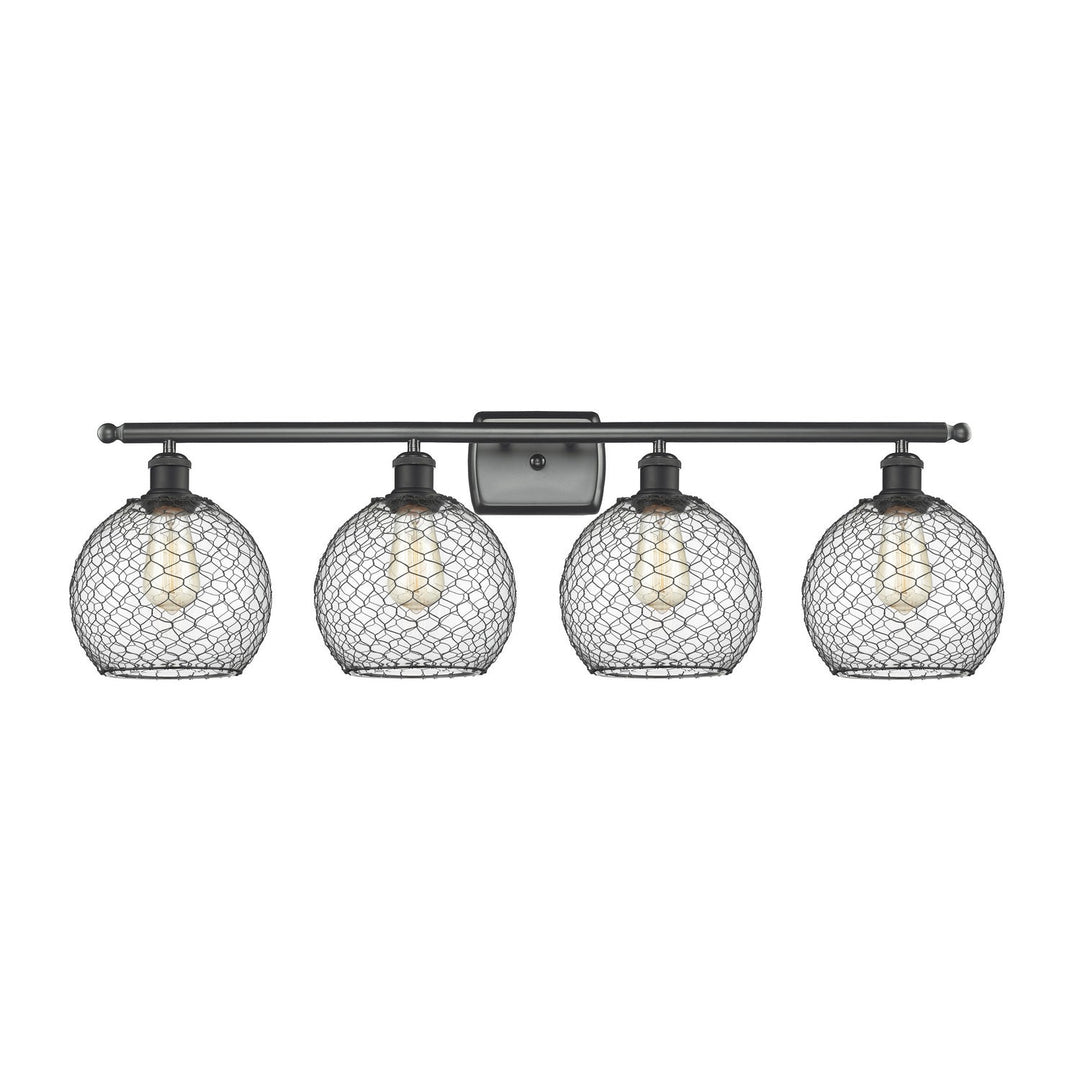 Innovations Ballston 516-4W-BK-G122-8CBK Bath Vanity Light 36 in. wide - Matte Black