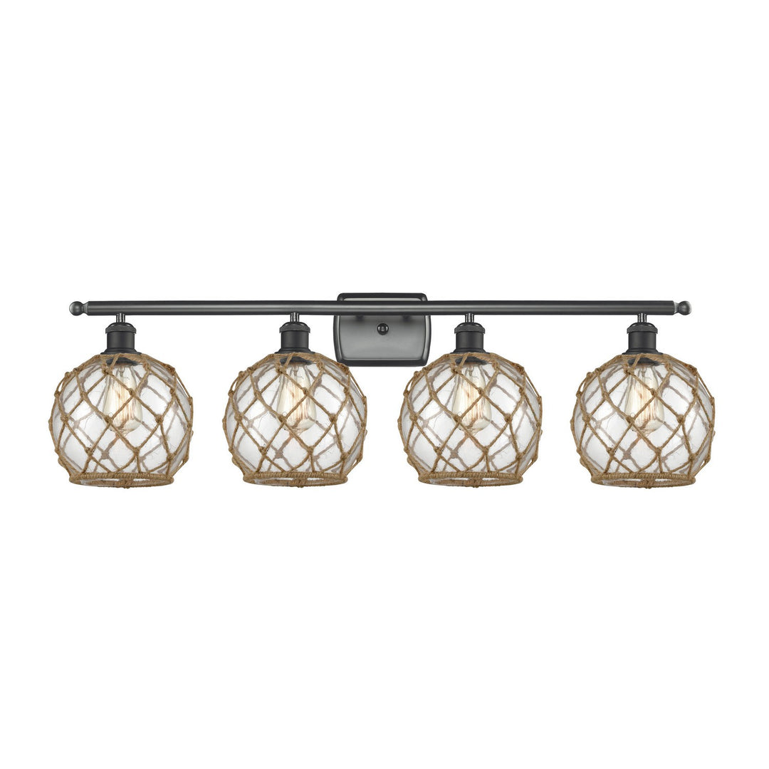 Innovations Ballston 516-4W-BK-G122-8RB Bath Vanity Light 36 in. wide - Matte Black