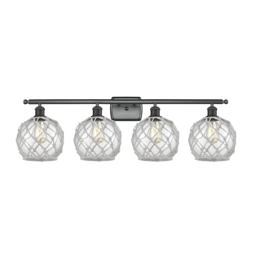 Innovations Ballston 516-4W-BK-G122-8RW Bath Vanity Light 36 in. wide - Matte Black