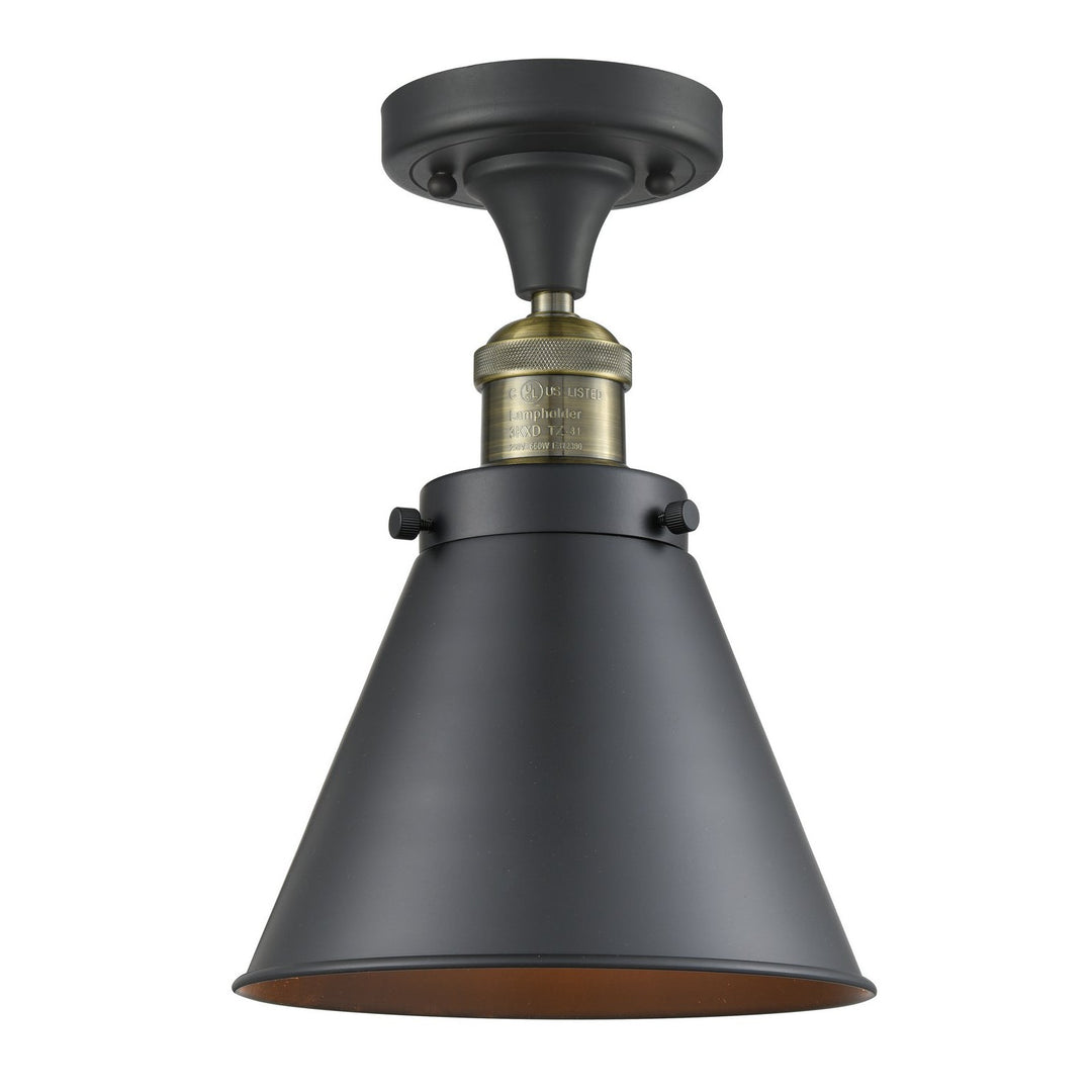 Innovations Franklin Restoration 517-1CH-BAB-M13-BK-LED Ceiling Light - Black Antique Brass