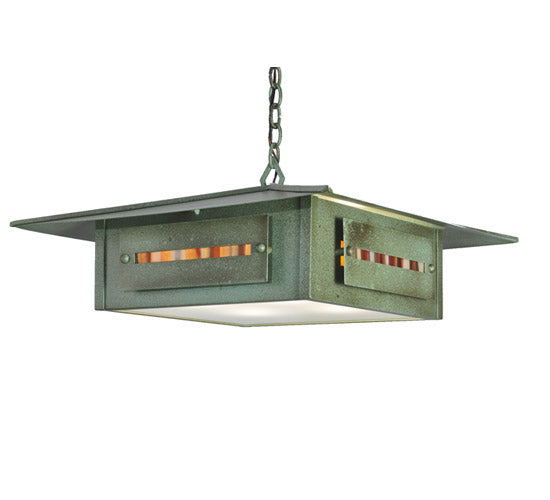 Meyda Tiffany Lighting 105984 Moss Creek Four Light Pendant Outdoor Copper/Antique/Verde