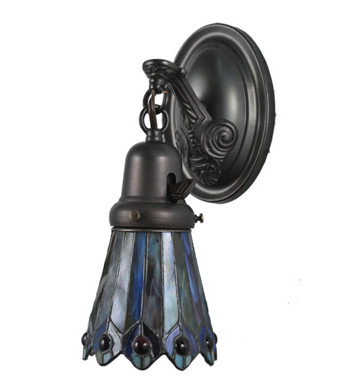 Meyda Tiffany Tiffany Jeweled Peacock 106004 Wall Light - Craftsman Brown